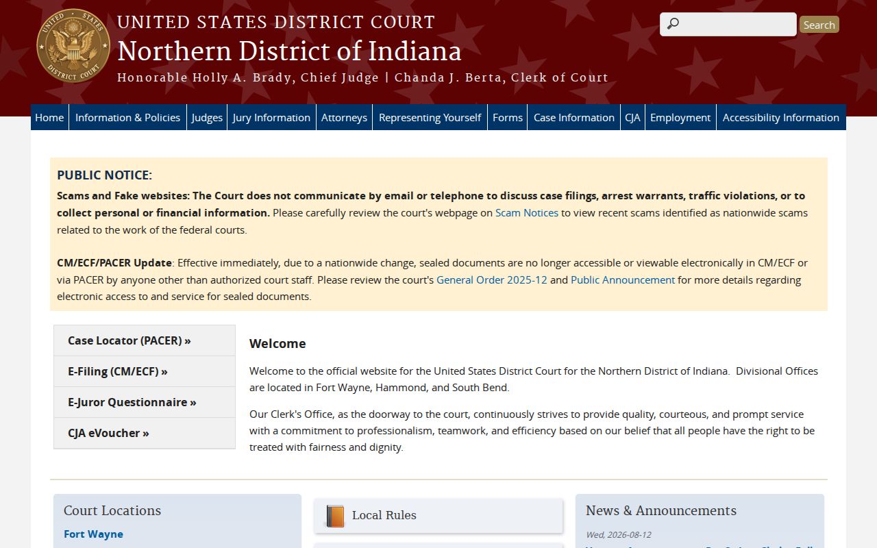 Pine Village court docket federal court distinction