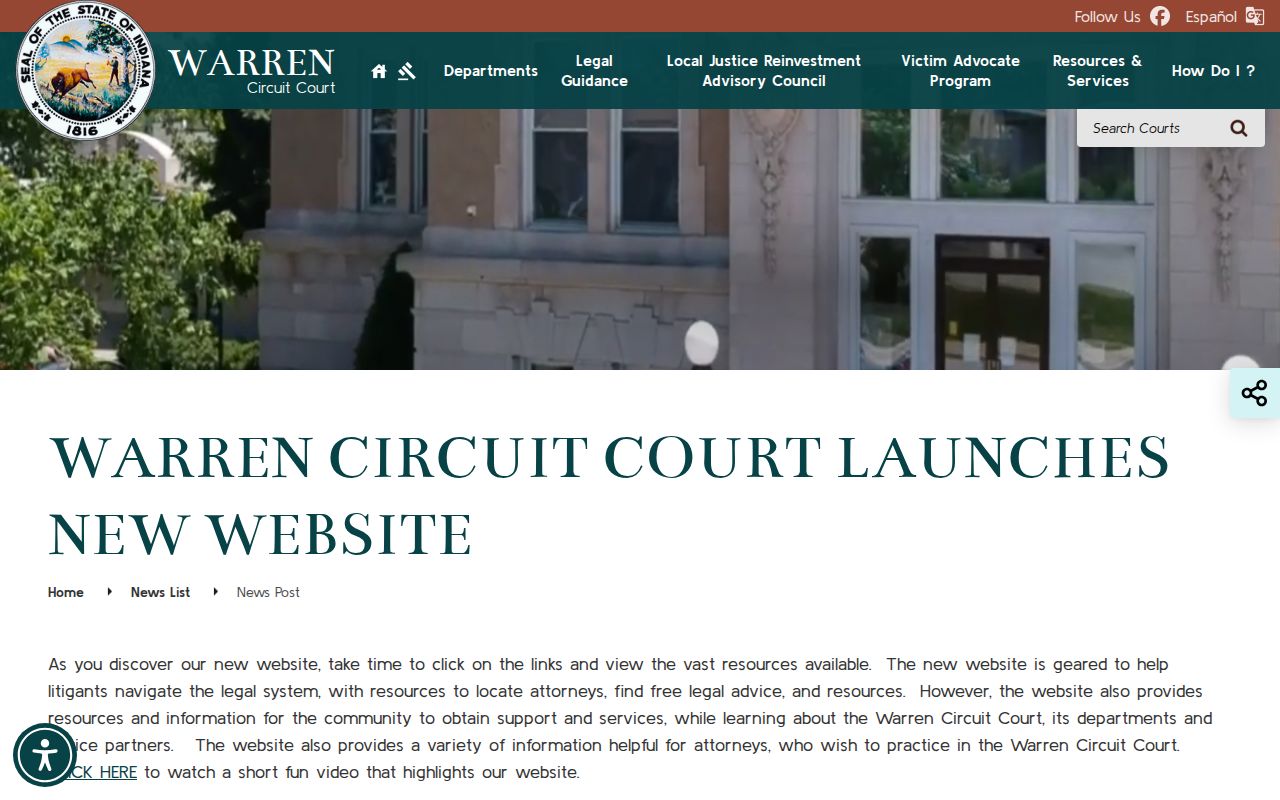 Pine Village court docket digital access history