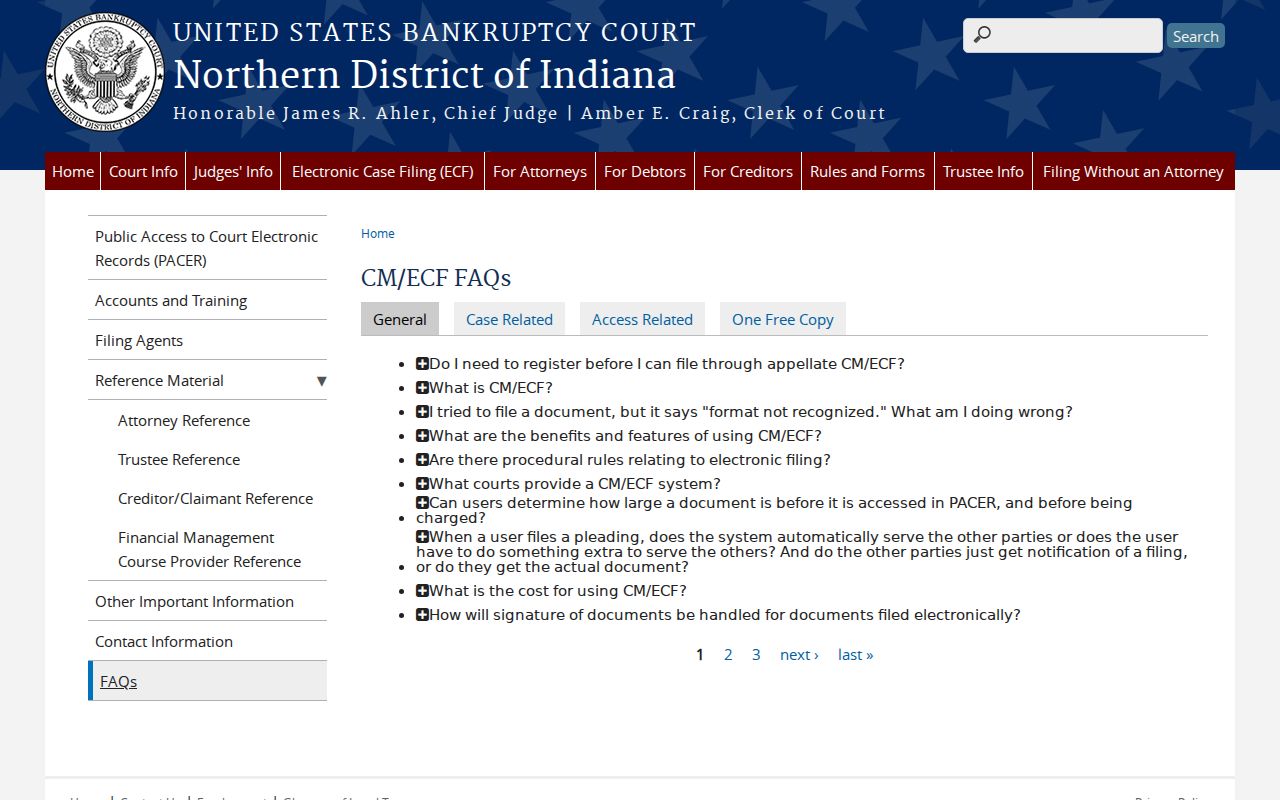 State Line City court docket PACER and ECF source