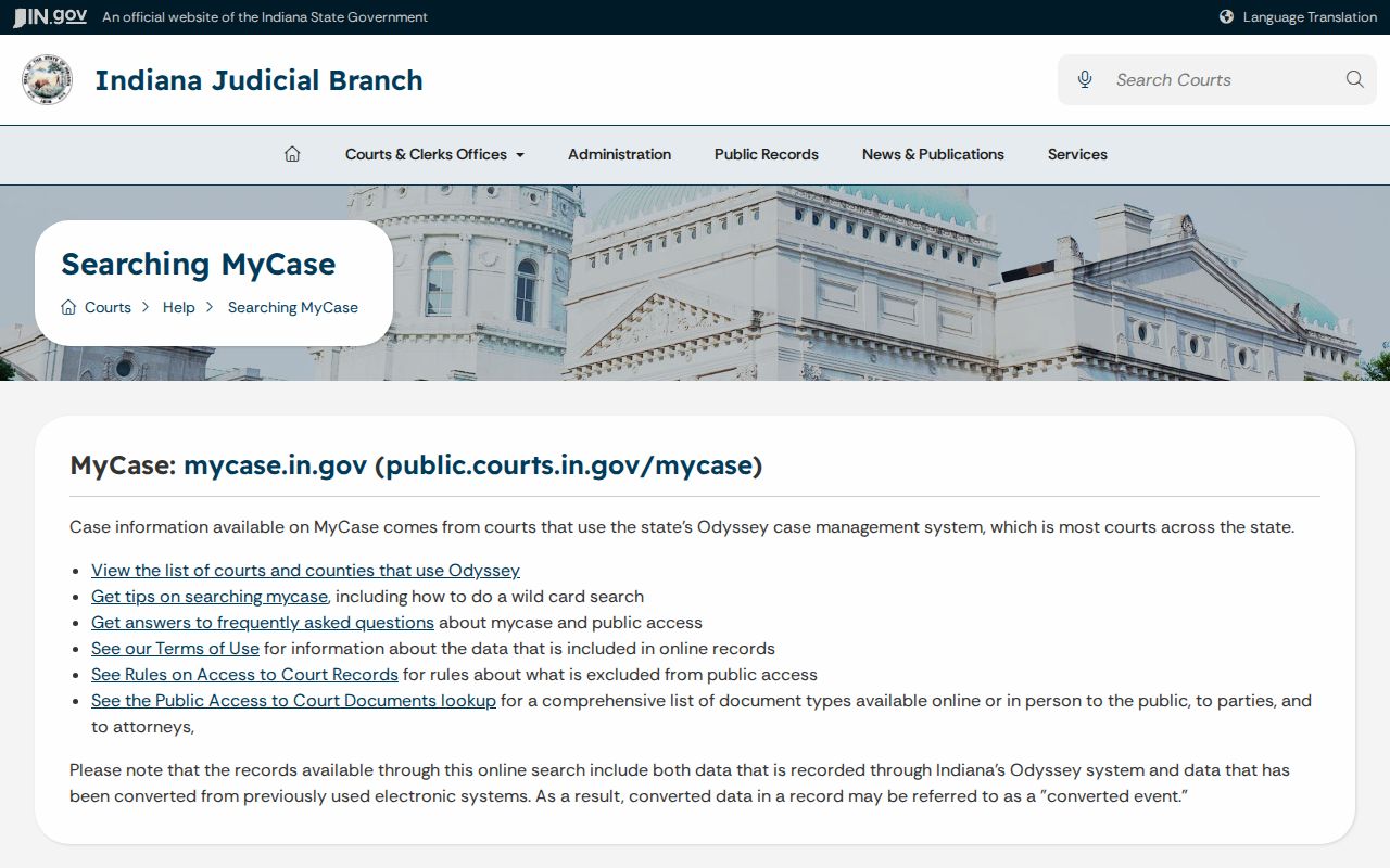 Warren County case search help for MyCase