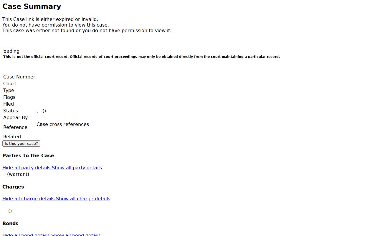 Warren County case search summary fields