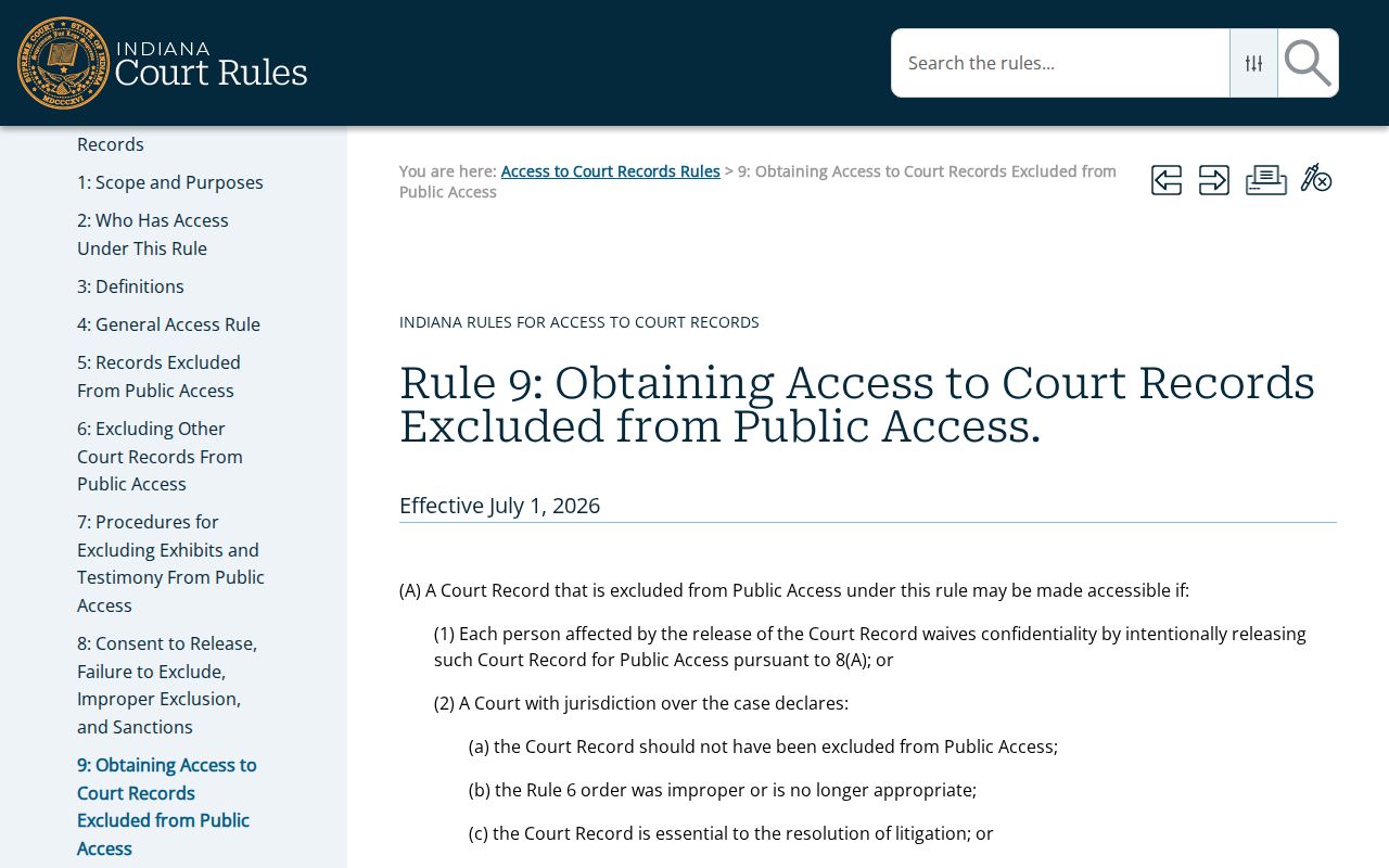 Exceptional access process for Warren County court records