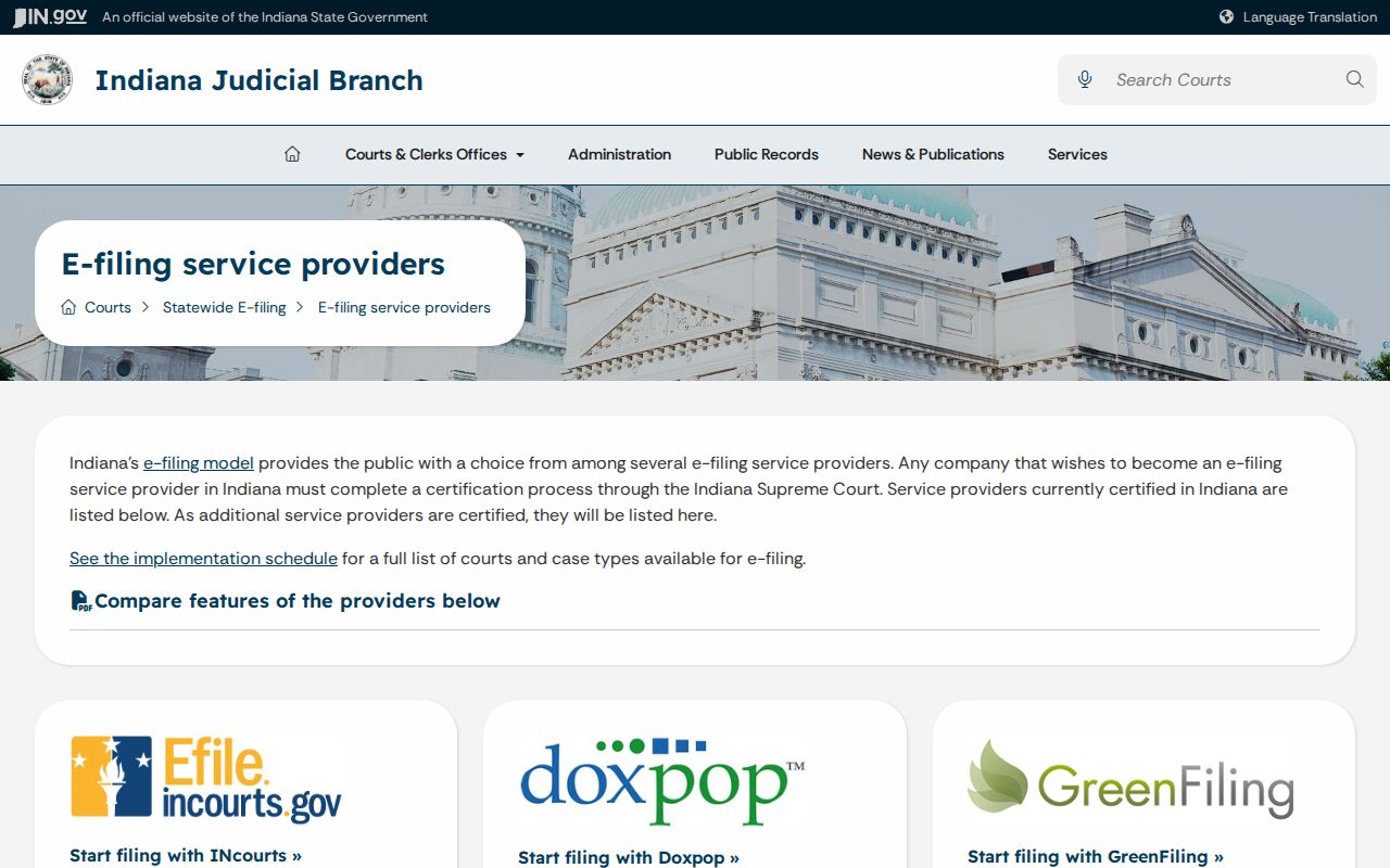 Approved e-filing providers for Warren County traffic cases