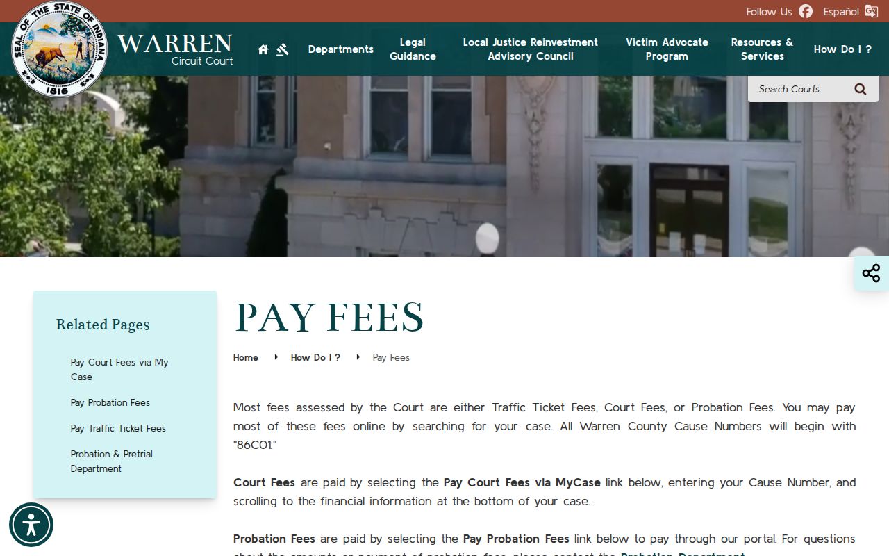 Official Warren County traffic court payment routes