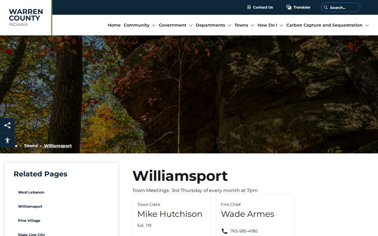 Williamsport court docket access on the official town page